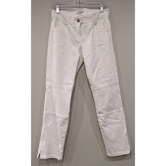 Emerson Frye Mick 3 Ivory Distressed Denim Jeans Size 4 - Picture 4 of 11